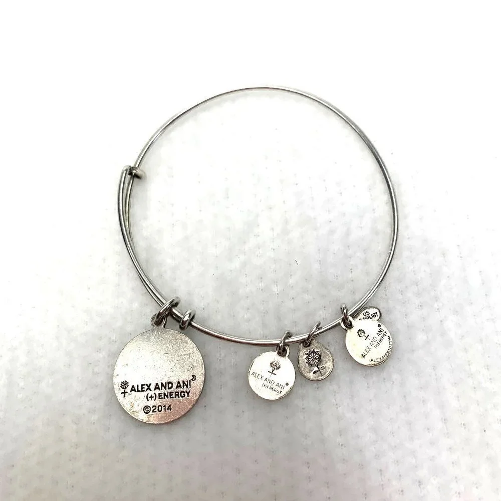 Alex and Ani Friend Flower Charm Bracelet - Silver, Expands 2